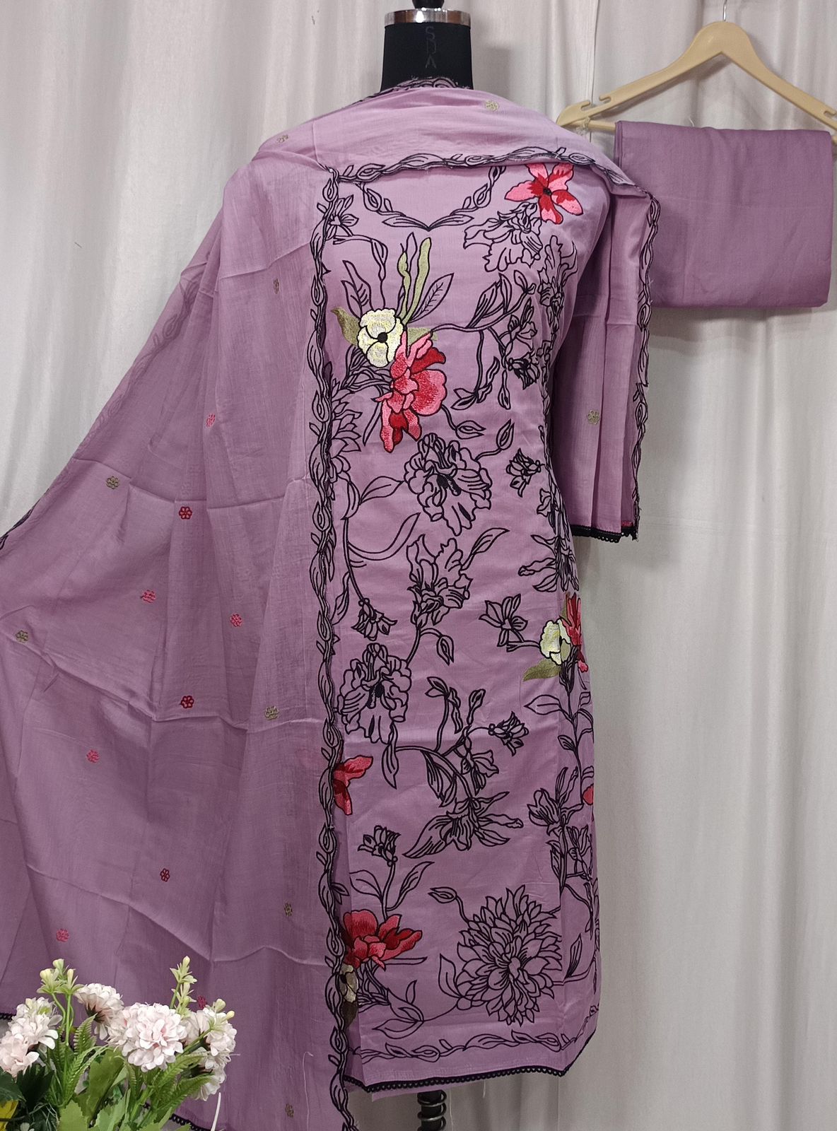 Cotton Linen Shirt with Embroidery Cut Work