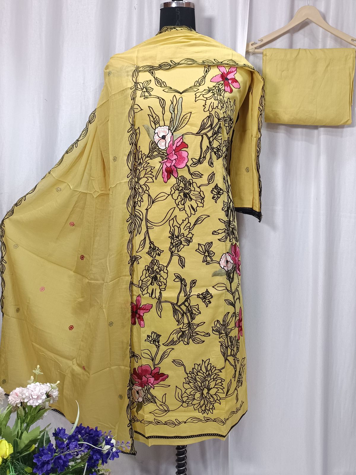 Cotton Linen Shirt with Embroidery Cut Work