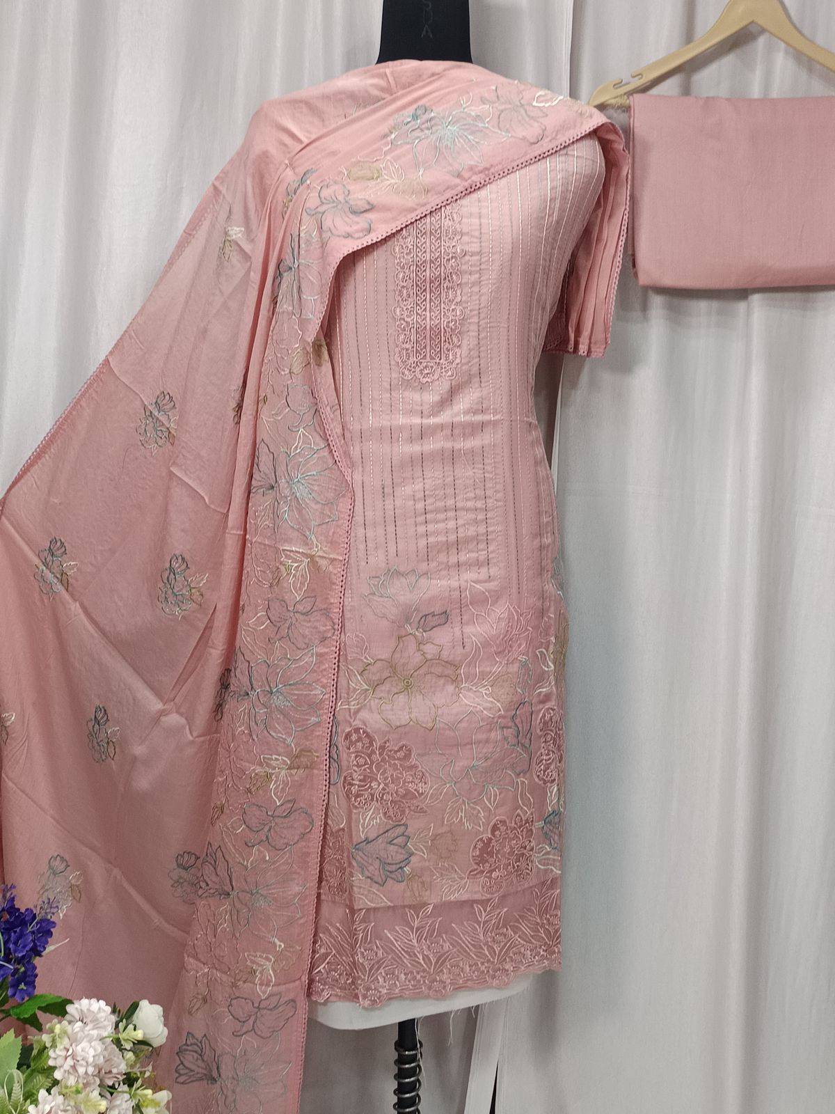 Pure Mal Chanderi Shirt with Elegant Embroidery Work