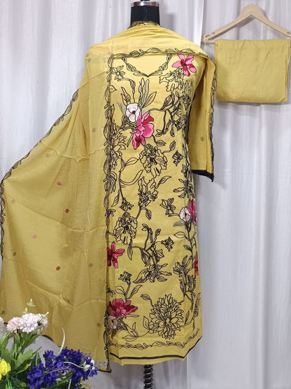 Cotton Linen Shirt with Embroidery Cut Work