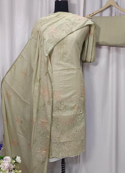 Pure Mal Chanderi Shirt with Elegant Embroidery Work