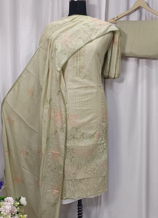 Pure Mal Chanderi Shirt with Elegant Embroidery Work