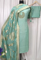 Pure Shimar Suit Set with Neck Handwork and Banarasi Work Dupatta