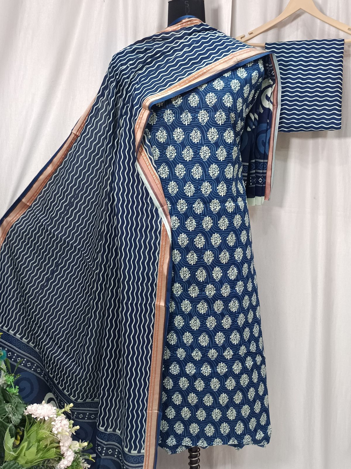 Pure Cotton Digital Print Suit Set with Banarasi Weaving Dupatta