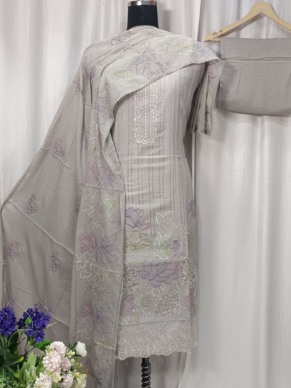 Pure Mal Chanderi Shirt with Elegant Embroidery Work